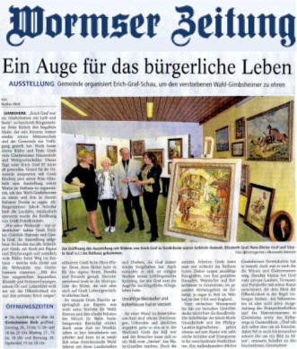 Erich Graf Gimbsheim - Ausstellung Presseberichte