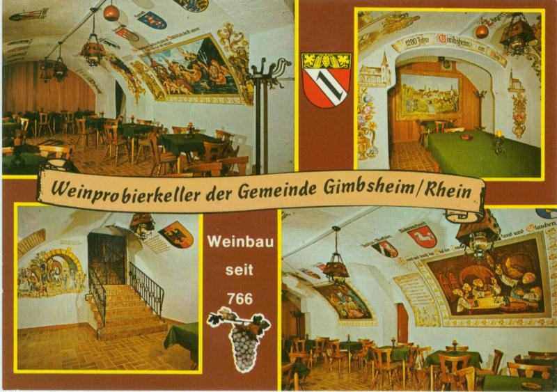 Postkarte der Gemeinde Gimbsheim - Erich Graf Weinprobierkeller