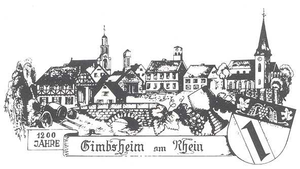 (C) Heimatkünstler Erich Graf - Ansicht von Gimbsheim